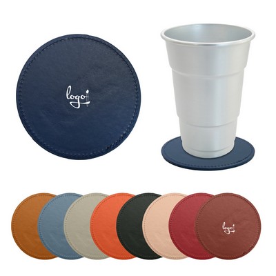 Round PU Leather Coasters
