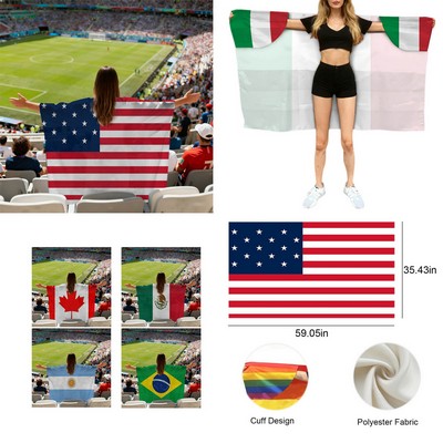 2026 World Cup Soccer Fans Cape Flag