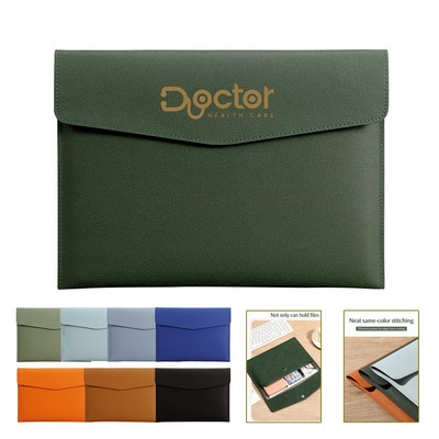 Premium A4 PU Envelope Pouch Document Holder File Bags with Snap Closure
