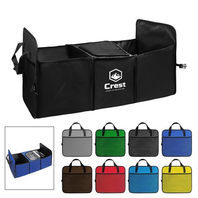 Large Collapsible Car Trunk Organizer W/ Cooler Bag