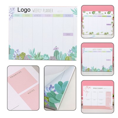 Custom Thick Paper Weekly Planning Pad 7x9" Tear Off