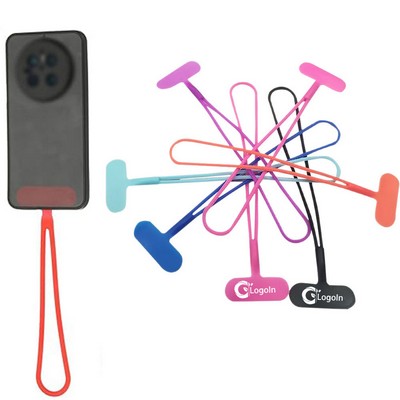 Universal Silicone Phone Hand Wrist Strap Lanyard with Patch