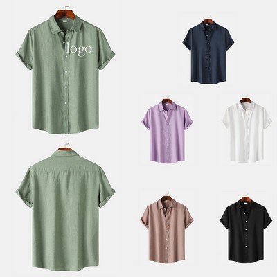 Tropical Men'S Shirt - Soft Polyester, Customizable For Work And Play