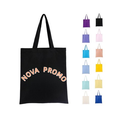 15" Full Color Organic Natural Cotton Canvas Tote W/ Long Handles