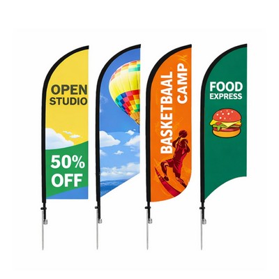 9' Double Sided Feather Flag w/Spike Base - Ocean