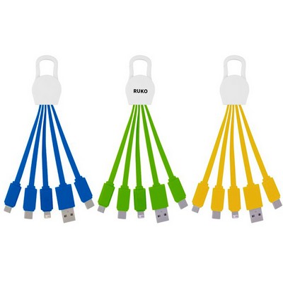 3-Output All-Over Charging Cable with USB-A and USB-C Inputs - 3' 2A