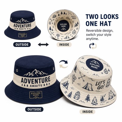 Reversible Full Sublimation Bucket Hat