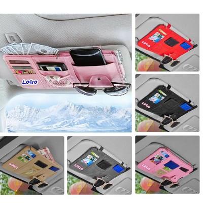 Car Sun Visor Organizer with Zipper Pocket For Car, Truck, SUV