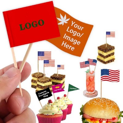Mini Toothpick Flag for Hamburger Cupcakes Toppers Decoration