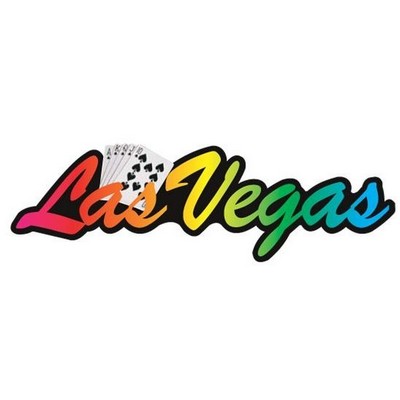 Las Vegas w/ Royal Flush Promotional Magnet w/ Strip Magnet (4 Square Inch)