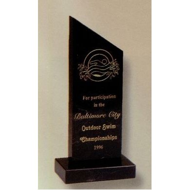 Slant Top Black Marble Award (4.25"x9.5")