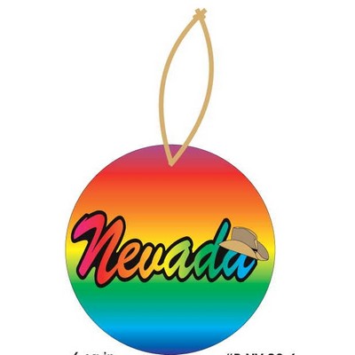 Nevada w/ Cowboy Hat Promotional Ornament w/ Black Back (10 Square Inch)