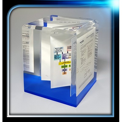 Custom Lucite Block w/Miniature Booklet (2 1/2"x2 1/2"x3")