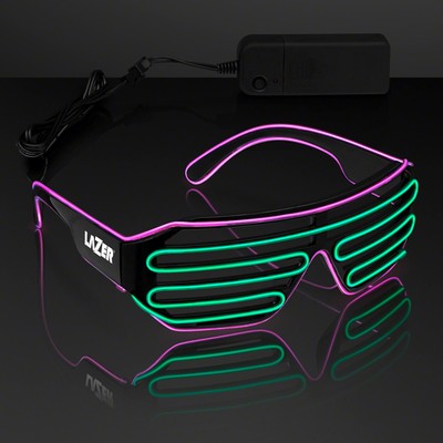 Slotted EL Wire Shades - Pink & Green - PRINTED