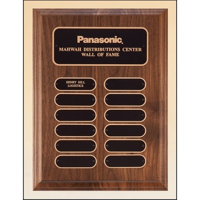 Solid American Walnut Perpetual Plaque w/12 Oval Plates