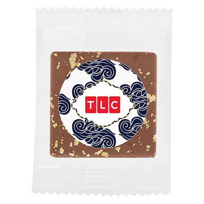 Bite Size Belgian Chocolate Square with Gold Flakes