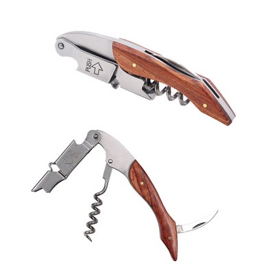 3" 1 Multi-Function Wood handle Wine Opener