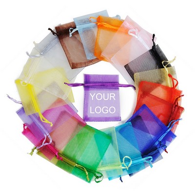 Organza Sheer Mesh Drawstring Bags 5.9" x 7.9"