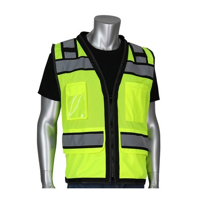 PIP® Class 2 Two-Tone Mesh Hi-Viz Surveyors Vest w/"D" Ring Access