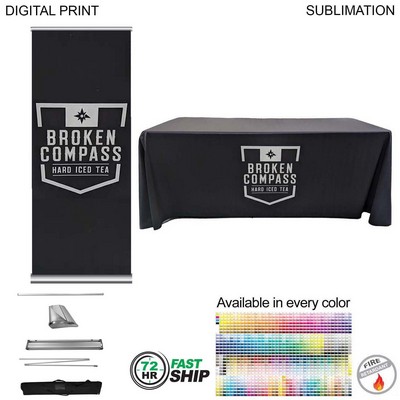 72 Hr Fast Ship- Deluxe Trade how Package, Deluxe Retractable Banner + Premium Sublimated tablecloth