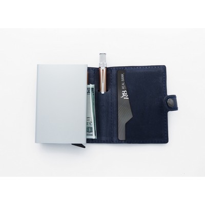 MODERN TRAVELER WALLET - NAVY w/ COPPER ELITE BALLPOINT PEN