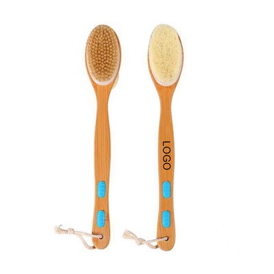 Long handle Shower Brush with Soft and Stiff Bristles