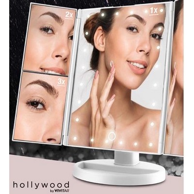 Health Beauty & Fitness Hollywood By Vivitar 24 Led Light Up Tri-Fold Mirror