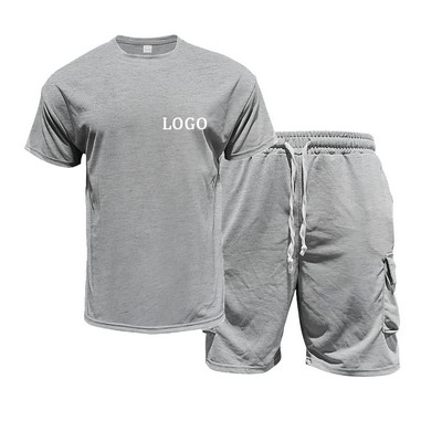 Men's 2 Piece Half Sleeve T Shirt and Short Set