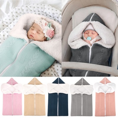 Baby Swaddle Blankets Soft Thick Fleece Knit