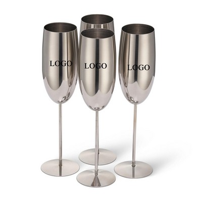 8.8oz Stainless Steel Metal Wine Glasses