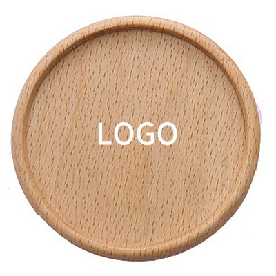 Round Wooden Coasters w/ Raised Lip