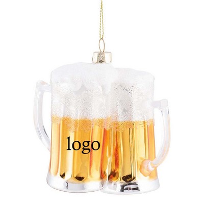 2-Pack Beer Stein Mug Glass Ornament