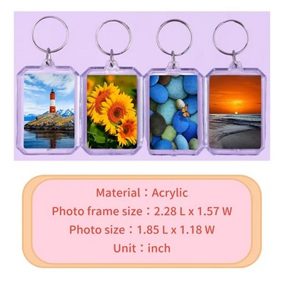 Full Color Acrylic Photo Frame Key Chain