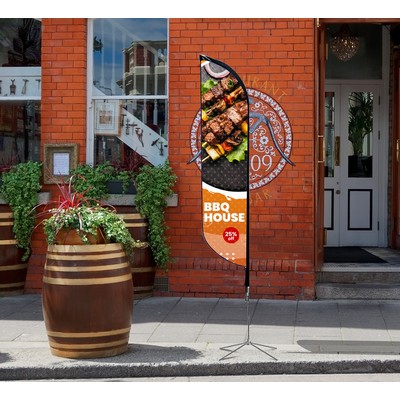 2' x 11.5' Feather Flag Mesh with Cross Base