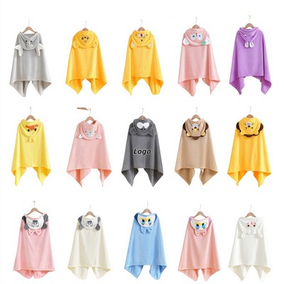 Super Soft Hooded Bathrobe Cape For Kids And Newborn Baby Comfort Wear
