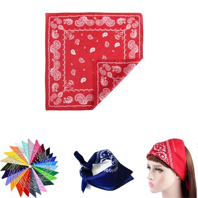 22"Unisex Full Color Square Cotton Bandana