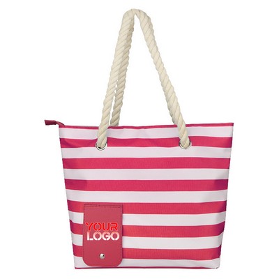 Striped Wine Tote Bag