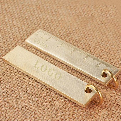 6cm Copper Ruler Key Chain