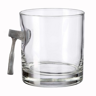 Throwing Axe Embedded Rocks Glass
