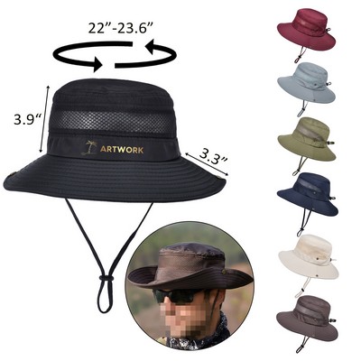 Unisex drawstring fisherman's hat