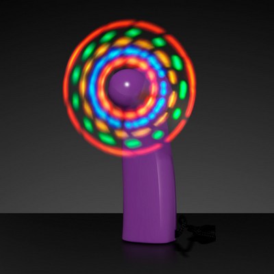LED Mini Fan with Purple Handle - BLANK