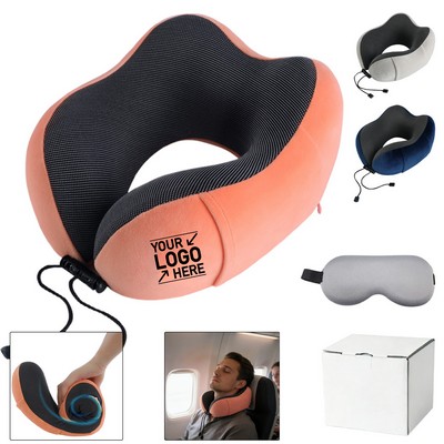 Ergonomic Memory Foam Travel Neck Pillow Set