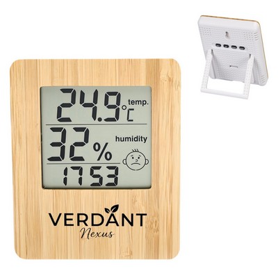Bamboo Digital Desktop Weather Station with LCD Display