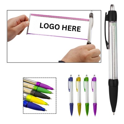 Plastic Retractable Banner Ballpoint Pen