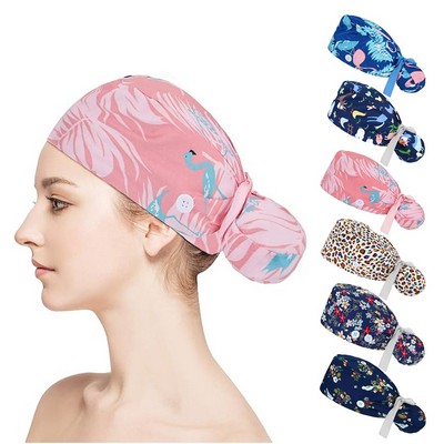 Full Color Adjustable Working Cap Ponytail Pouch W/Button