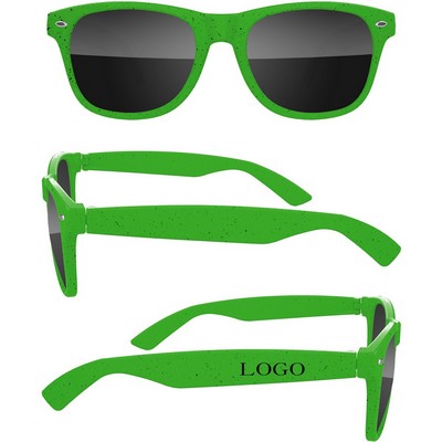 Eco-Friendly Wheat Straw Retro Sunglasses with UV Protection