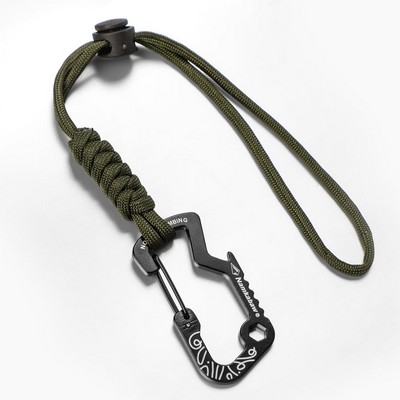 Tactical Paracord Keychain & Backpack Carabiner Hook Outdoor Gear Clip Emergency Survival Cord