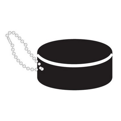 Hockey Puck Promotional Key Chain w/ Black Back (2 Square Inch)