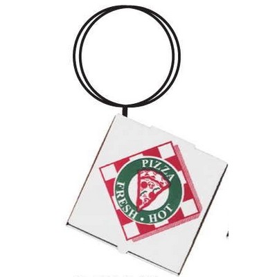 Pizza Box Executive Key Chain w/Mirrored Back (6 Square Inch)