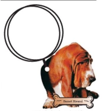 Basset Hound Keychain w/Mirrored Back (6 Square Inch)